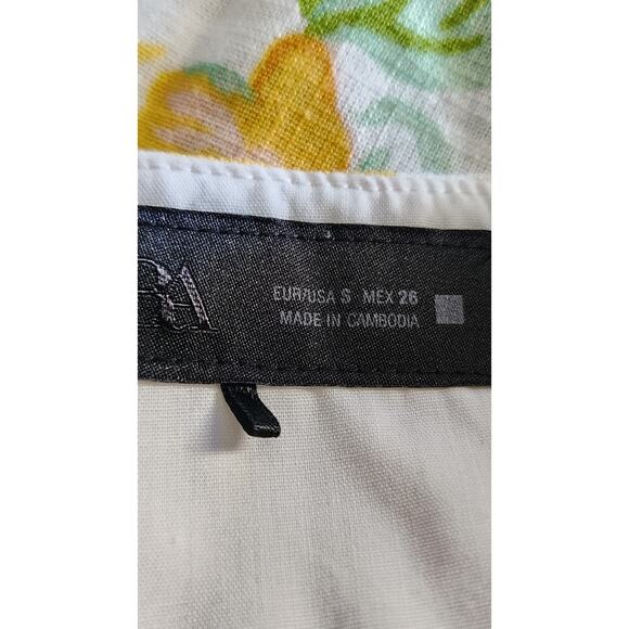 ZARA Strappy Floral Linen Sun Dress Small 8351/037/330 Party Brunch Ruched Bust - Picture 7 of 7